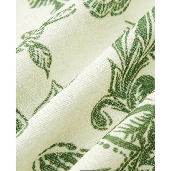 Commense Paisley Print Button Down Shirt Green Cream Boho Chic Size Large NWT's - Picture 3 of 15